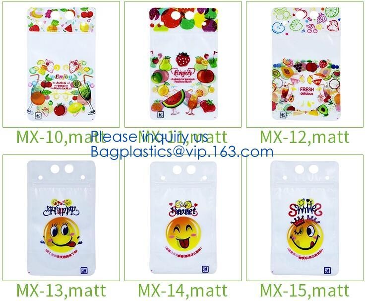 Custom Reusable Juice Food Packaging Plastic Bag Alcohol Drink Wine Spout Pouch Bag,liquid spout pouch/wine drink juice