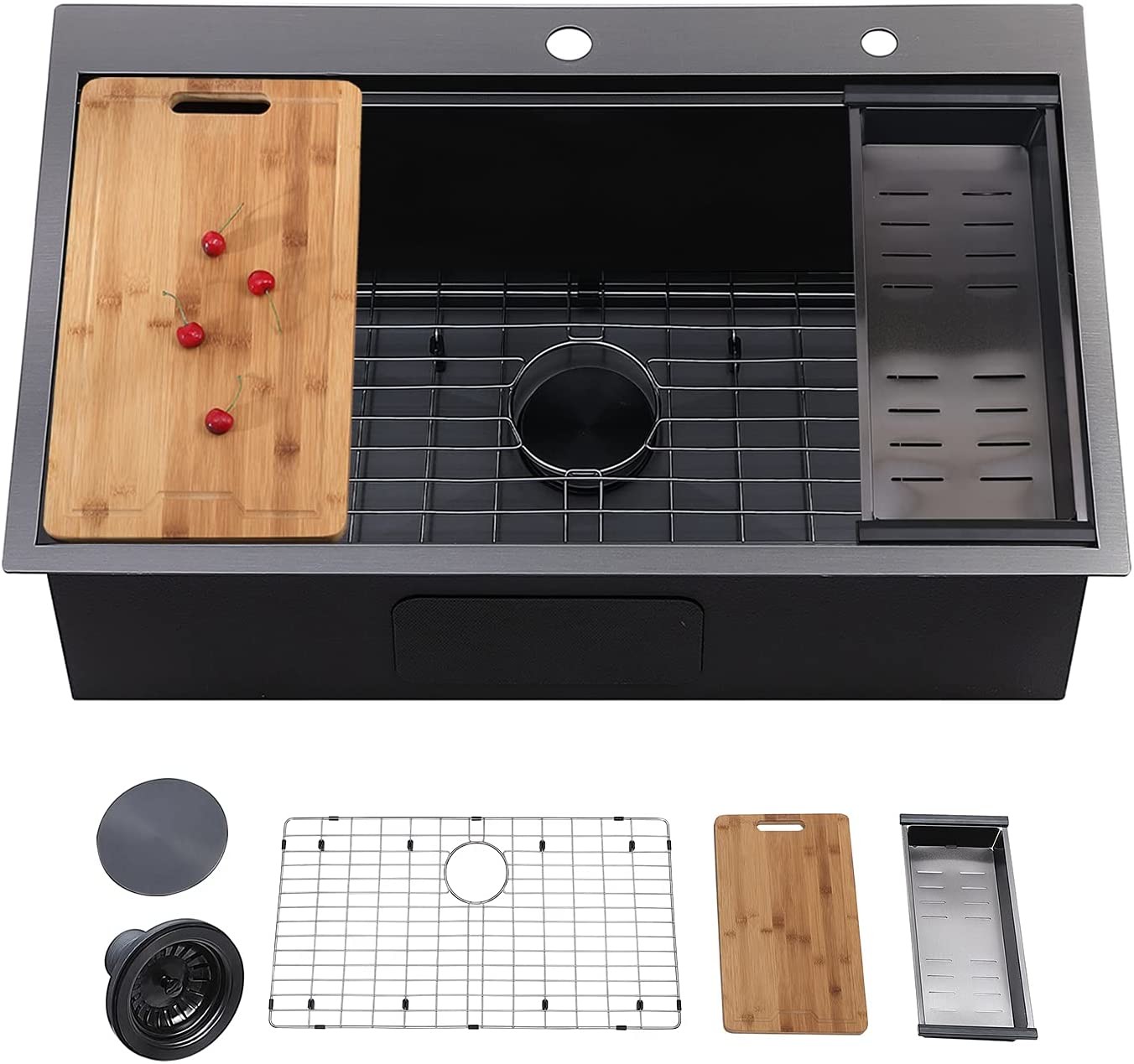 Farmhouse Kitchen 33X19 Inch Top Mount Workstation Sink