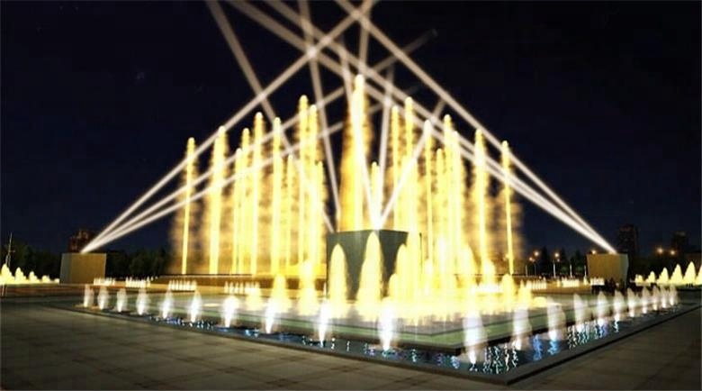 Large water dancing speakers with multimedia musical water fountain