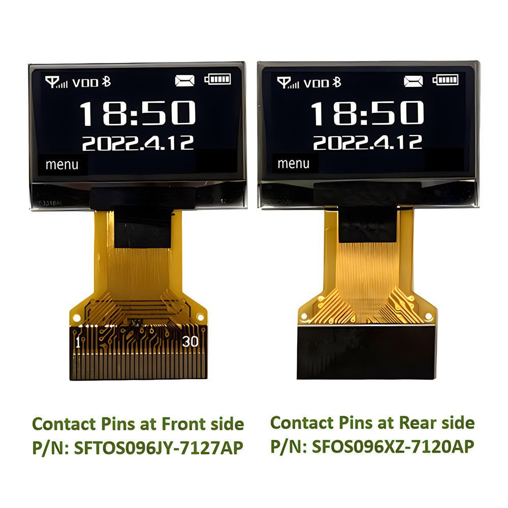 Low Cost 0.96 Inch OLED Display 128X64 IIC I2C SPI 8080 Interface 30 Pins ZIF FPC
