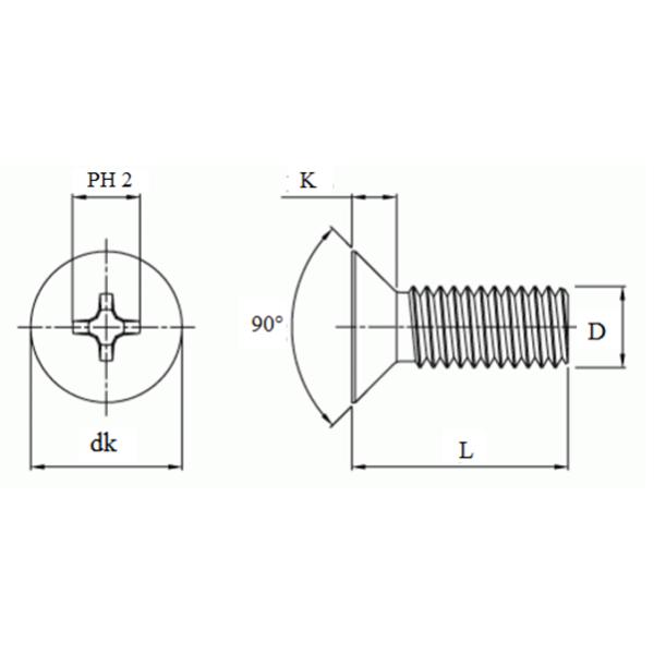 Flat Head White Nylon Screw M6 Cross Recessed Plastic Fastener