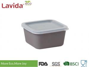 China Gray Sandwich Bamboo Fiber Square Storage Boxes Smooth Surface CE / FDA Standard on sale