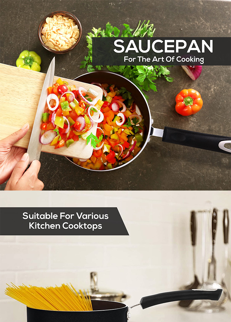 New Design Kitchen Cooking Sauce Pan Cookware Milk Pot Aluminum Non-stick Saucepan Cookware Sets With Bakelite Handle