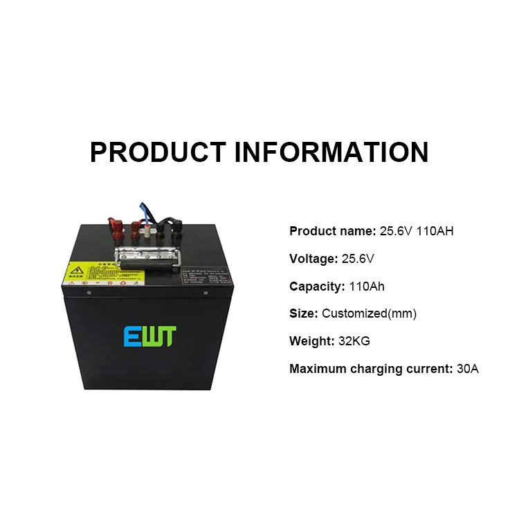 Electric 24V Lithium Iron Phosphate Battery Customized 25.6V 110Ah Lithium Battery
