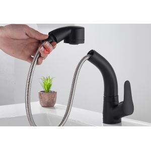 CE Pull Out Kitchen All Copper Washroom Basin Faucet