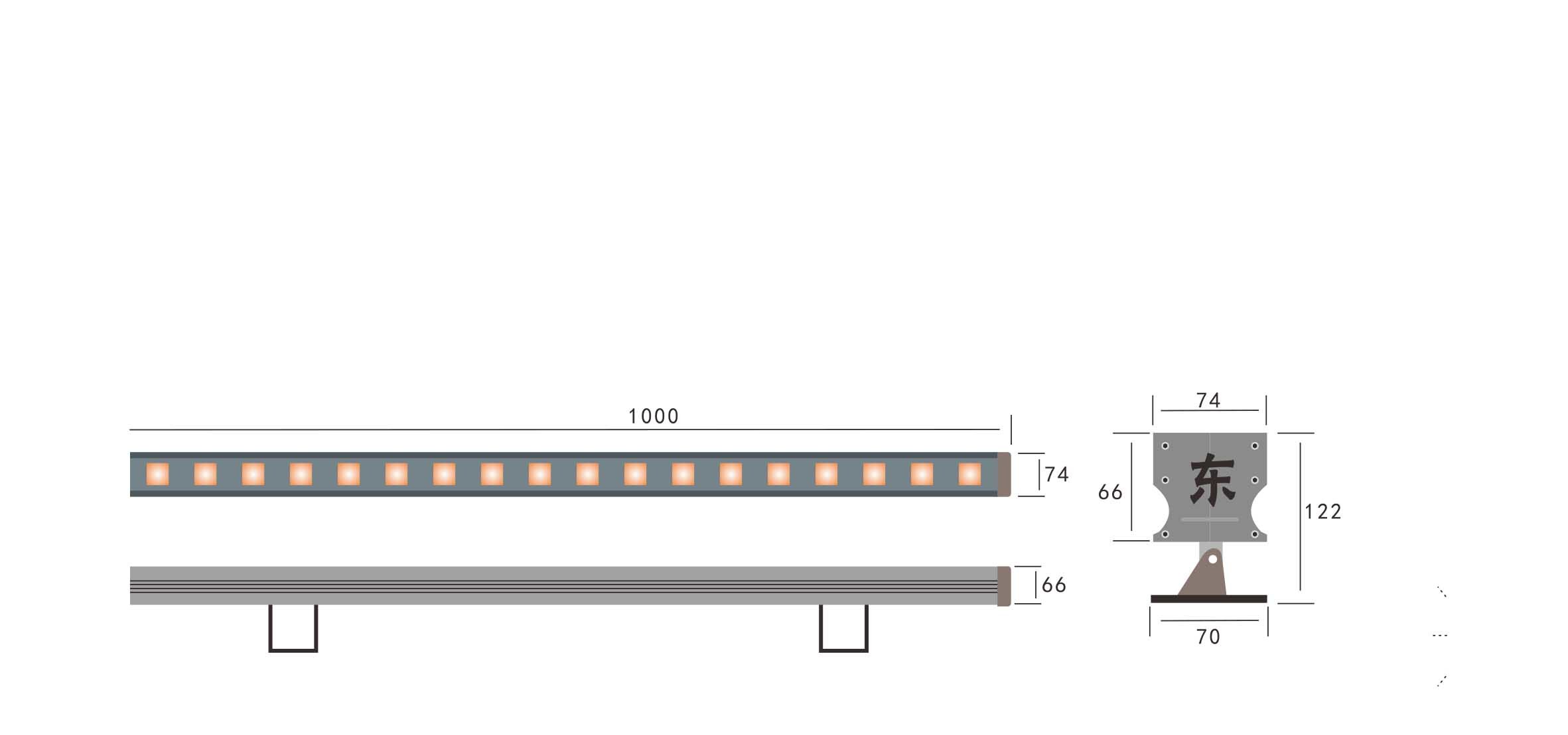 Flexible IP67 108W LED Wall Washer Lights Indoor