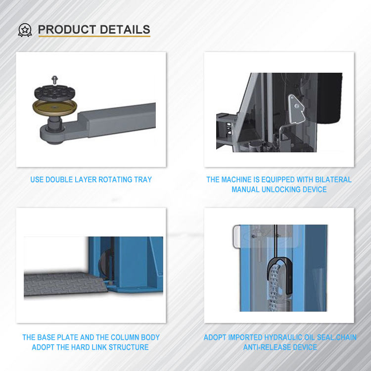 Garage Lifting Equipment Hydraulic Two Post Car Lift Ce Approved Safe Electronic Automatic Control