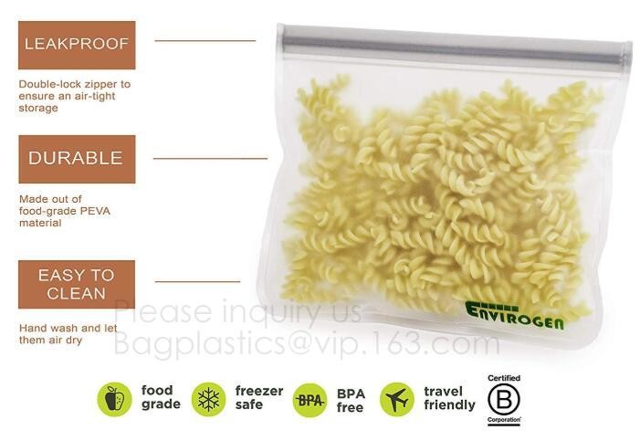 Reusable BPA Free Food Grade Preservation Storage Silicone Food Fresh Bag,Silicone Plastic Packaging Food Zip Silicon Fr