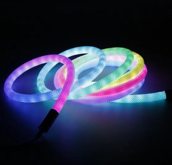 12v amazing woven cover rgbw 360 degree flexible soft tube pixel rgbic neon nen