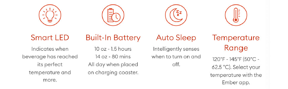 Thermo Cups With Longer Battery Life For Hot Drinks Keeps Temperature For Up To 80 Minutes