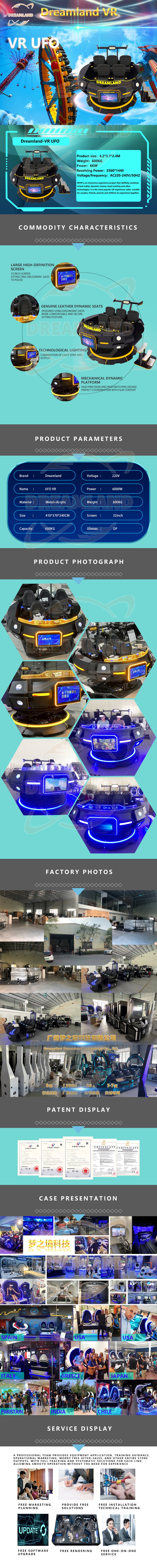Dreamland 360 VR Simulator 360 Degree Rotating 5 Seats VR Magic UFO