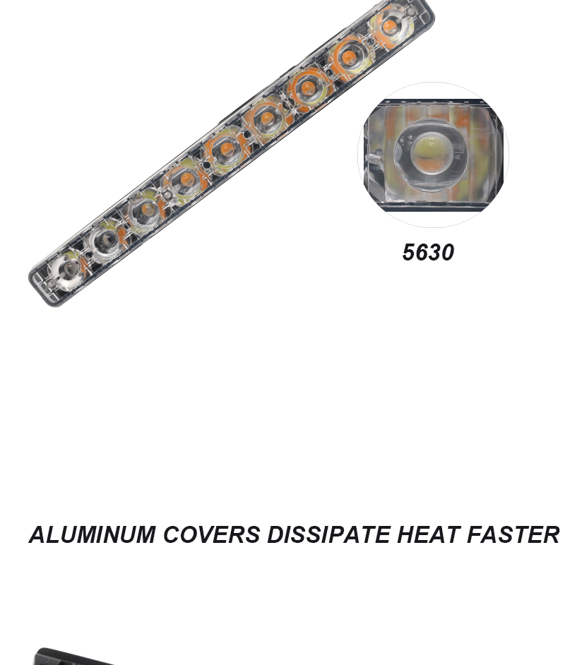 Aluminium Automobile Drl Car Headlight Led Tube Strip Two Color With ABS Lens