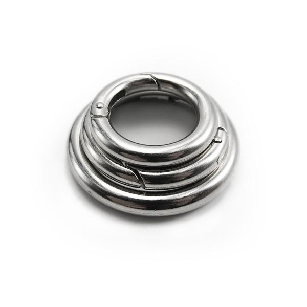 Brand Manufacturer Custom Shiny Silver Metal Buckle For Bags Round Gate O Spring Silver Metal Buckle