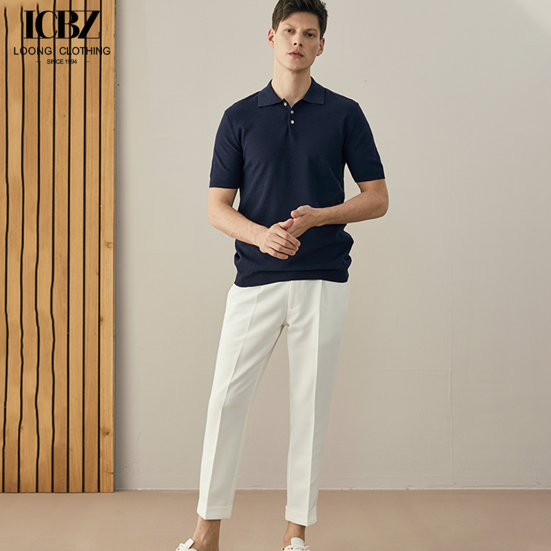 Customized Designs Naples Italian Men's Trousers Waisted and White Drapey Paris Pants