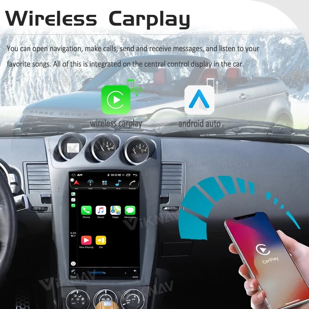 12.1 Inch Android Screen Car radio For 2002-2007 Nissan 305Z 128G Navigation GPS Multimedia Player Wireless Carplay 4G