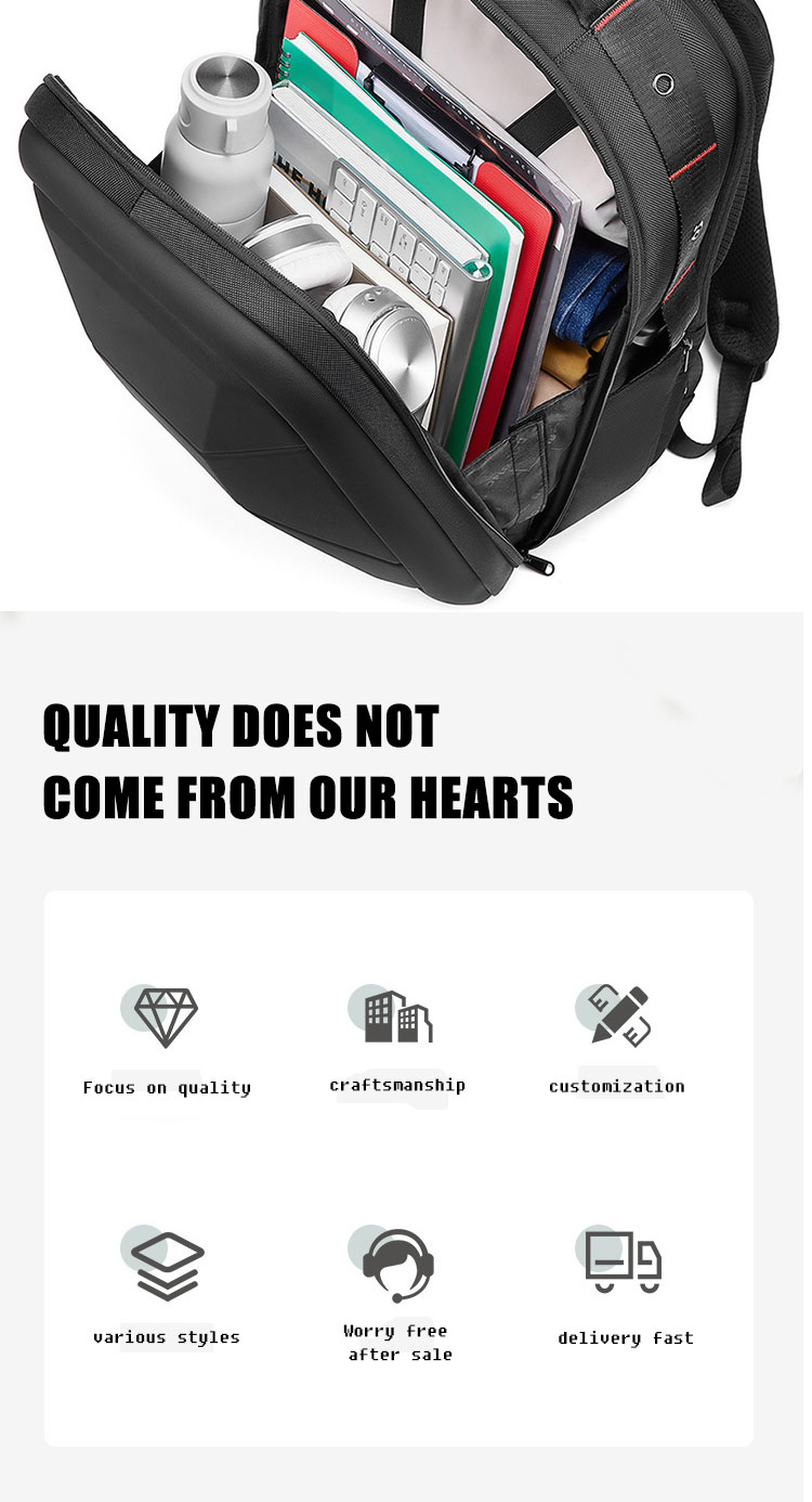 Three Dimensional Men's Business Computer Backpacks hard shell laptop backpack OEM