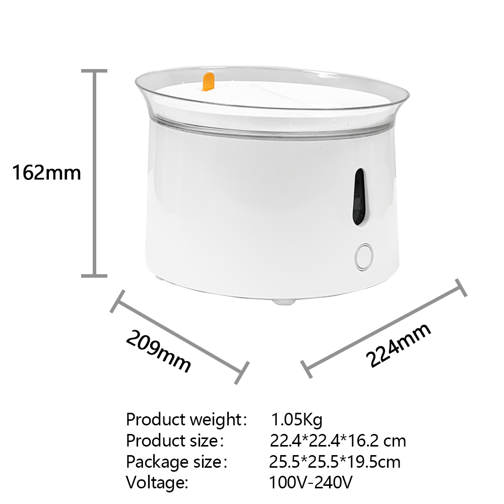Automatic Pet Water Dispenser 2.4L for Cats and Dogs Mute Drinking Fountain Bowl