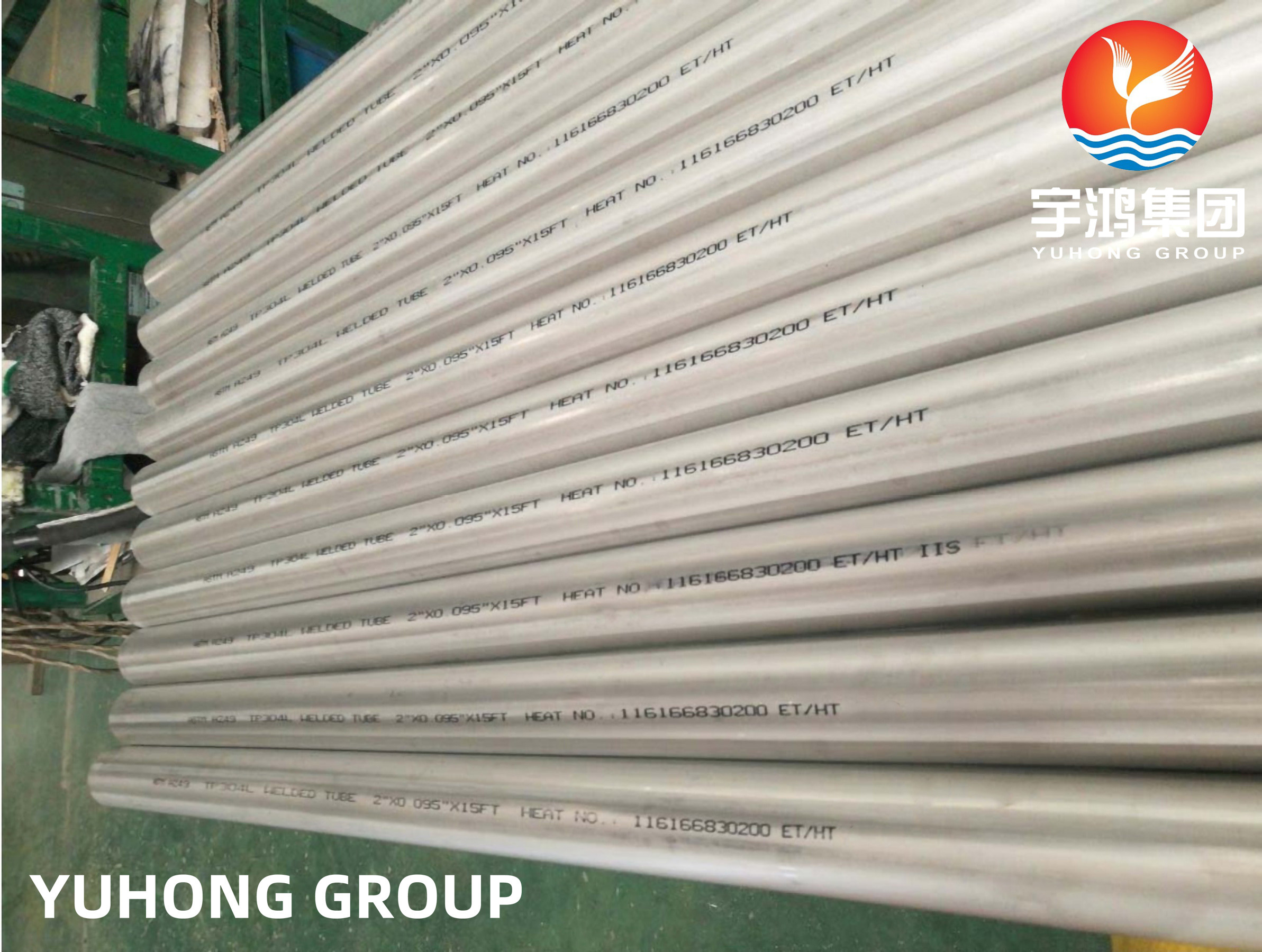 TUBOS DE ACERO INOXIDABLE CON COSTURA A249 TP304/TP304L 38.1MM*1.5MM*8000MM ,PICKLED AND ANNEALED ,PLAIN ENDS