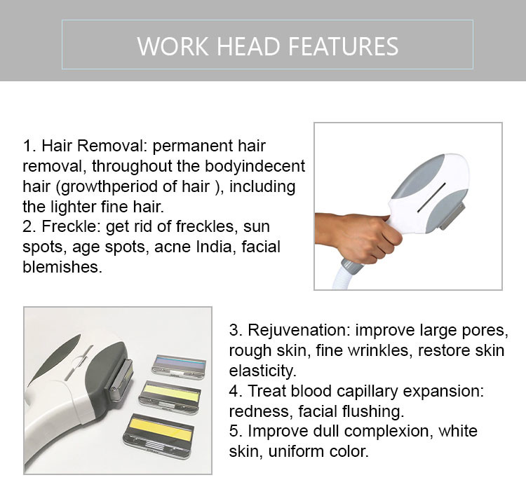 650-950nm IPL Shr Laser Hair Removal 50W White And Bule