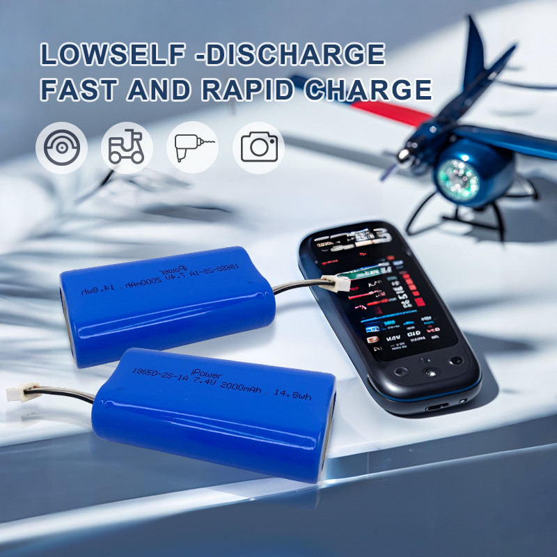 Blue 18650 Lithium Ion Battery Pack 3.7V 1A Batteries 18650 Lithium Ion
