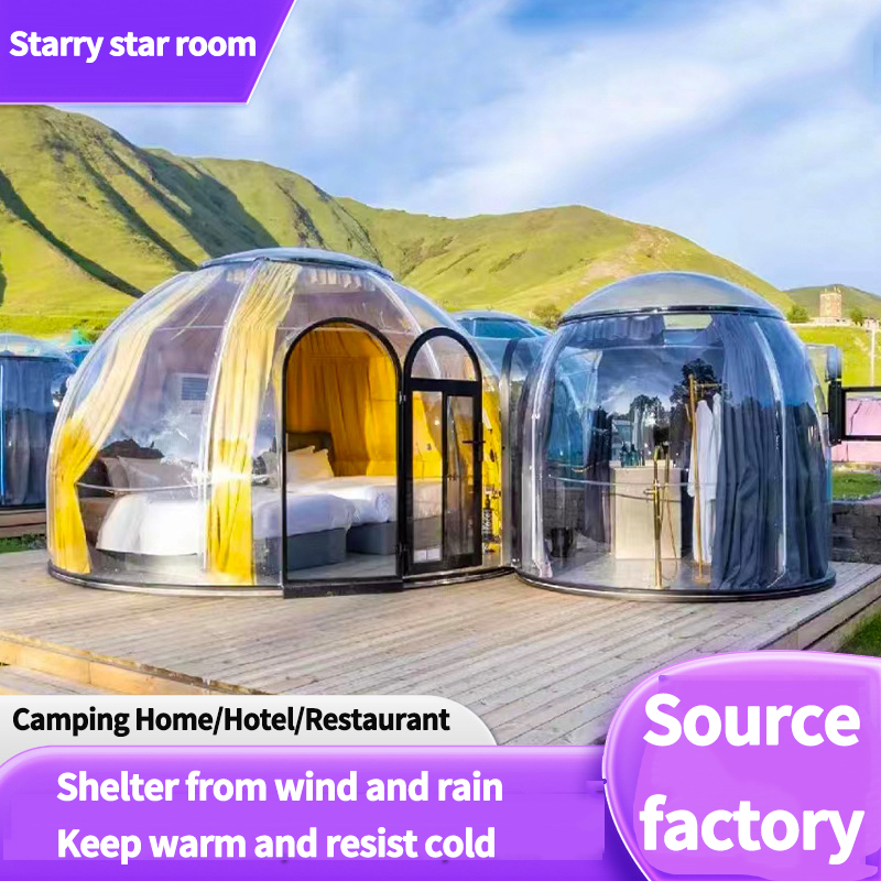 Camping Home One room one bathroom transparent star empty room Windproof rain outdoor camping tent restaurant dessert house
