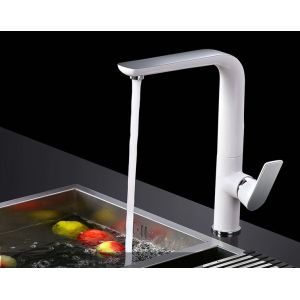 Buy cheap White Copper Rotate Cold Hot Electroplate Pull Out Sink Faucet product
