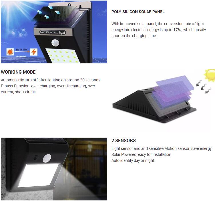 RoHS Garden Wireless Outdoor LED Solar Lights 2 Years Warranty