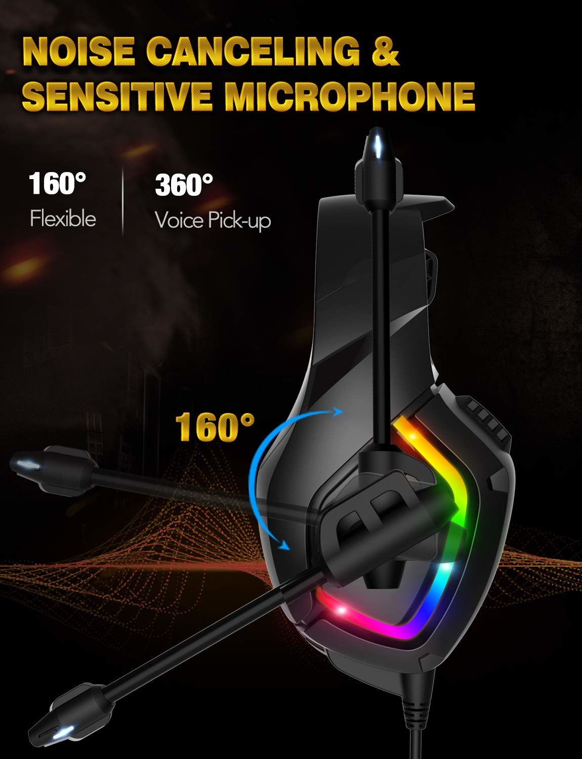 100mA 2.2kohm Onikuma K1B PS4 Noise Cancelling Headset