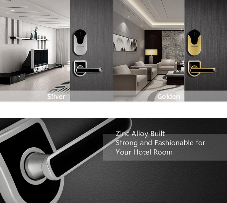Super Safe Rfid Hotel Door Locks , Custom Smart Card Door Lock 280mm * 80mm