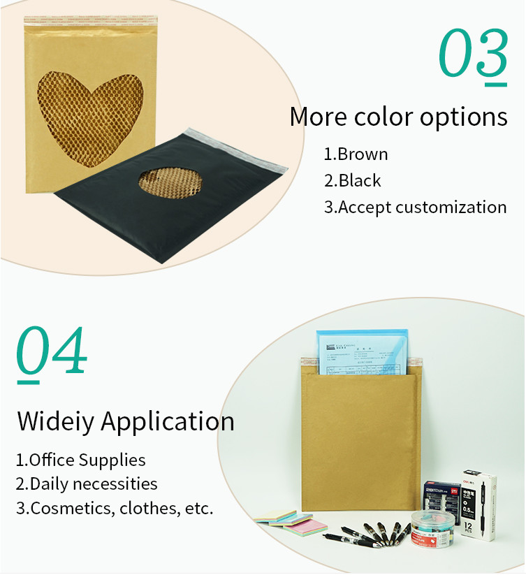 Plastic Free Biodegradable Paper Mailing Bags Honeycomb Cushion For Delivery