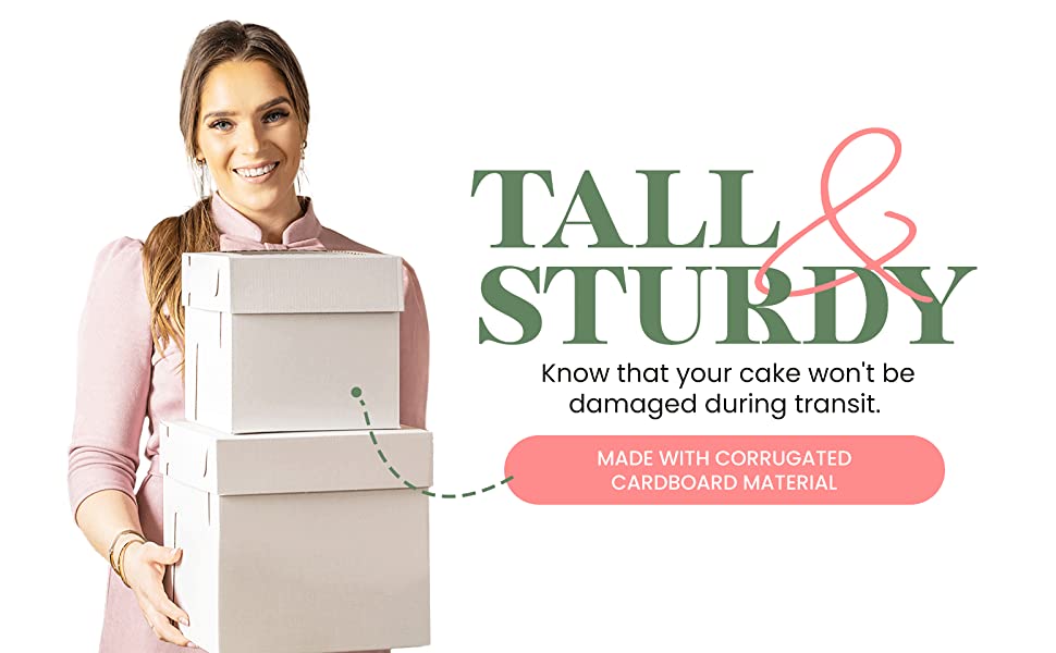 ISO9001 Certified Custom Cake Boxes for Wedding and Birthday 10x10x5 20x20x8