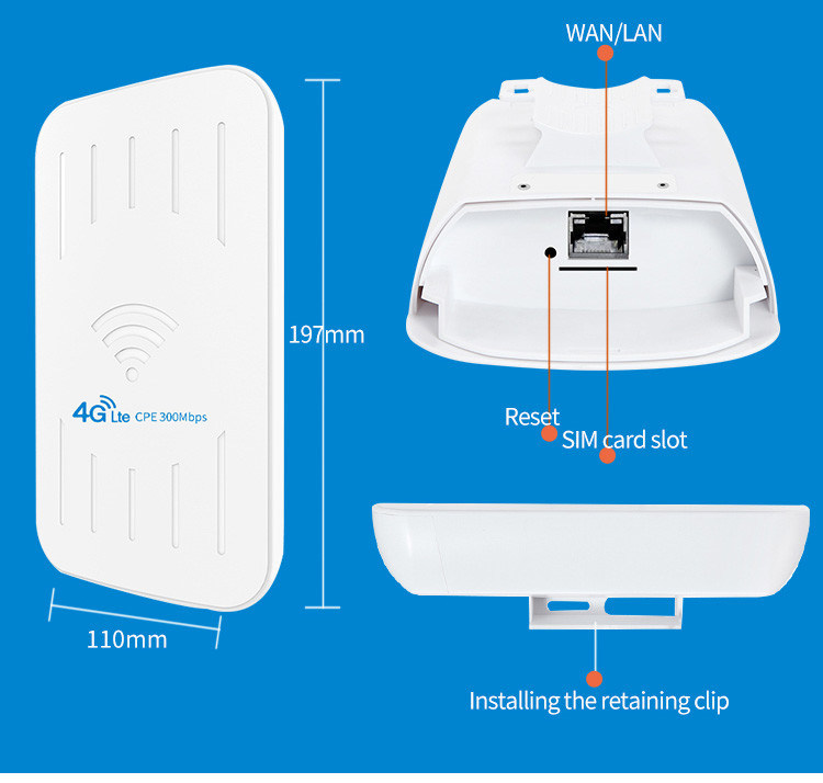 300Mbps 4g Lte Outdoor Router Waterproof 4g Wifi Router With Sim Slot