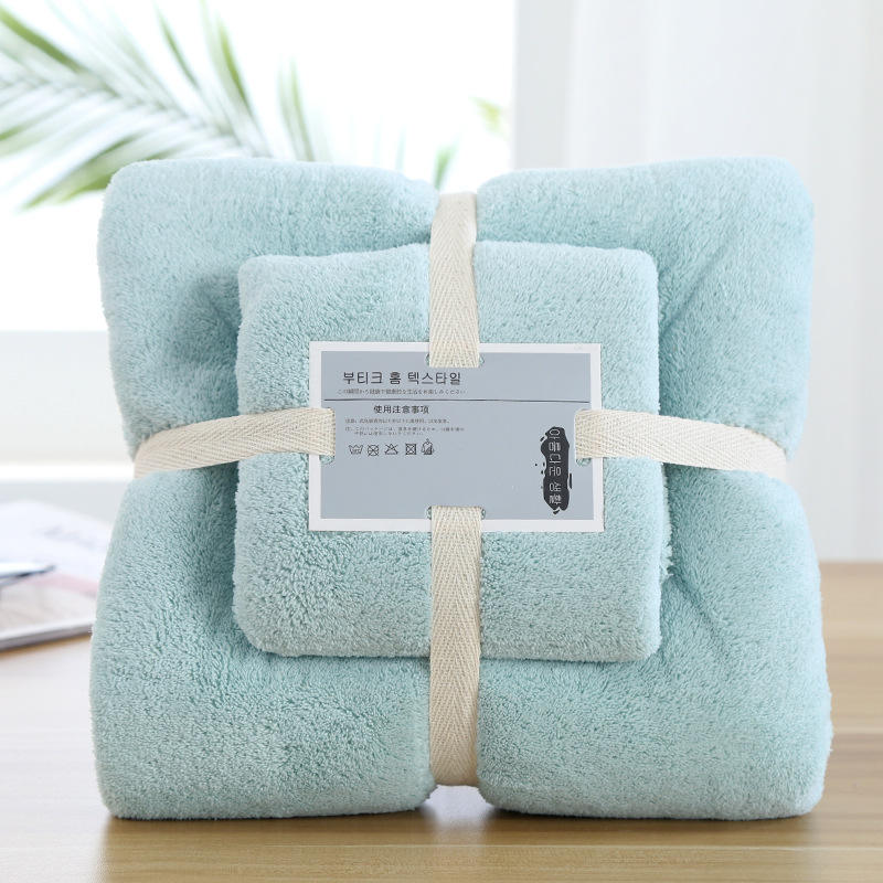 Coral Fleece Cooling Turkish Towel Set 5 Star Colorful Zero Twist Gift Set Bath Towel