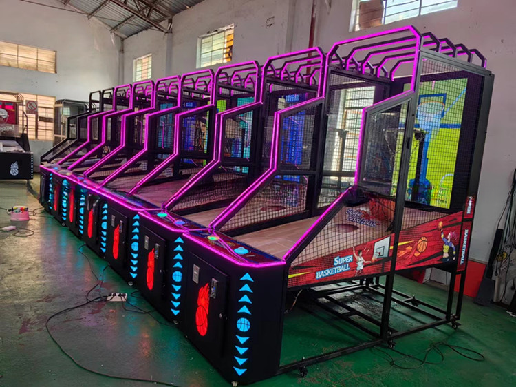 Big LCD Arcade Basketball Shooting Machine With Video Screen 250*110*257cm