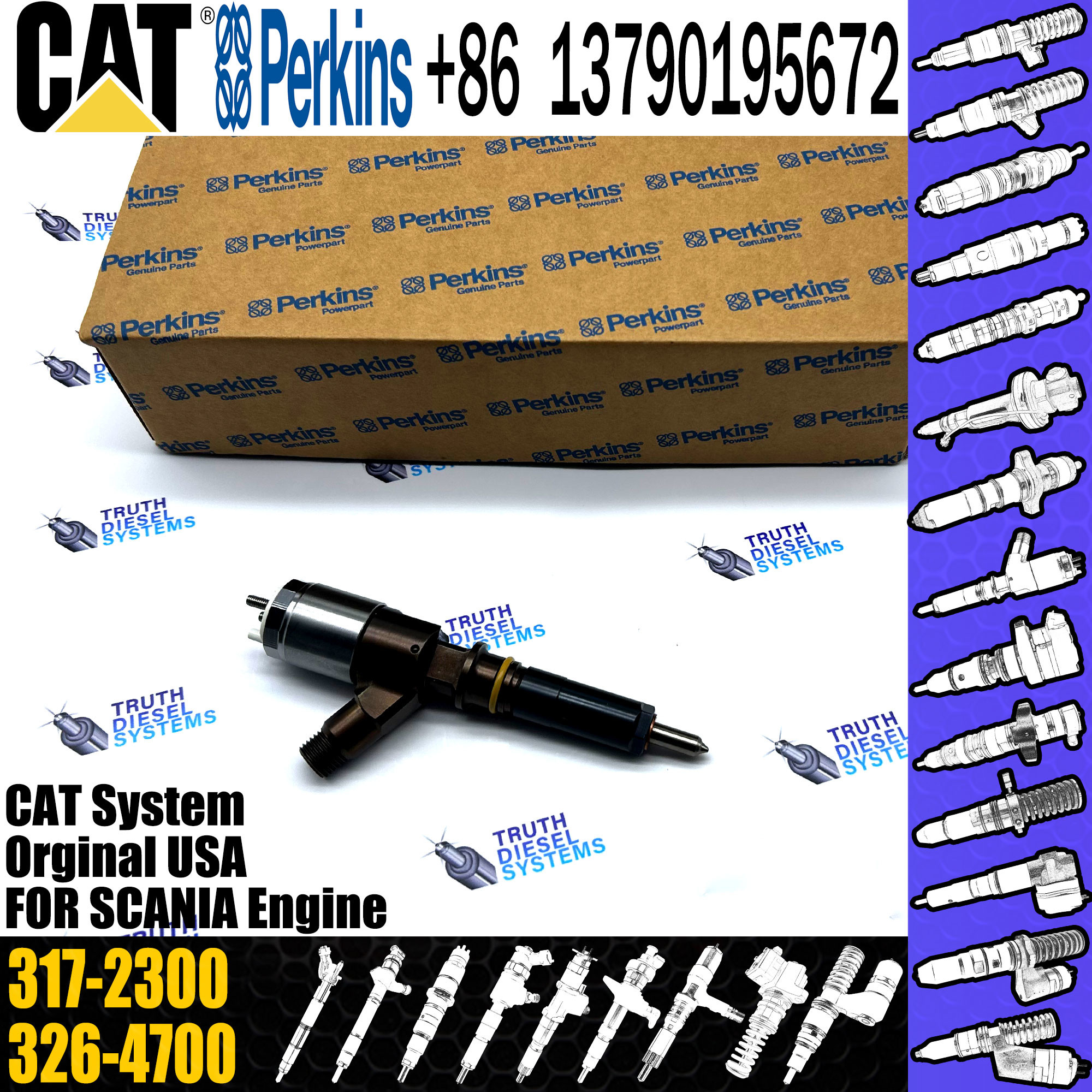 C6.4 Engine Fuel Injector 10R7675 32F61-00062 295-9130 326-4700 3264700 2959130 3172300 317-2300