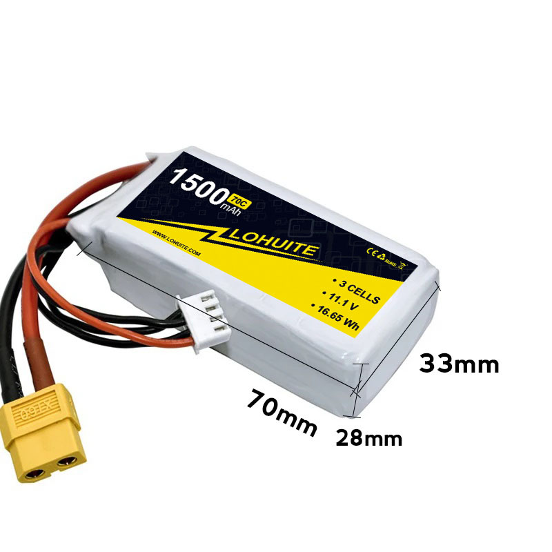70C Discharge Rate 3s 1500mah Lipo Battery for RC Car Airplane Boat Drone Quadcopter