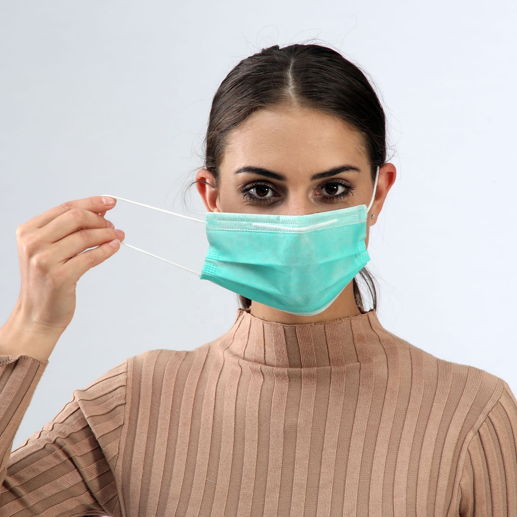 Healthy Disposable Earloop Face Mask , Disposable Breathing Mask With Widen High Elastic Earband