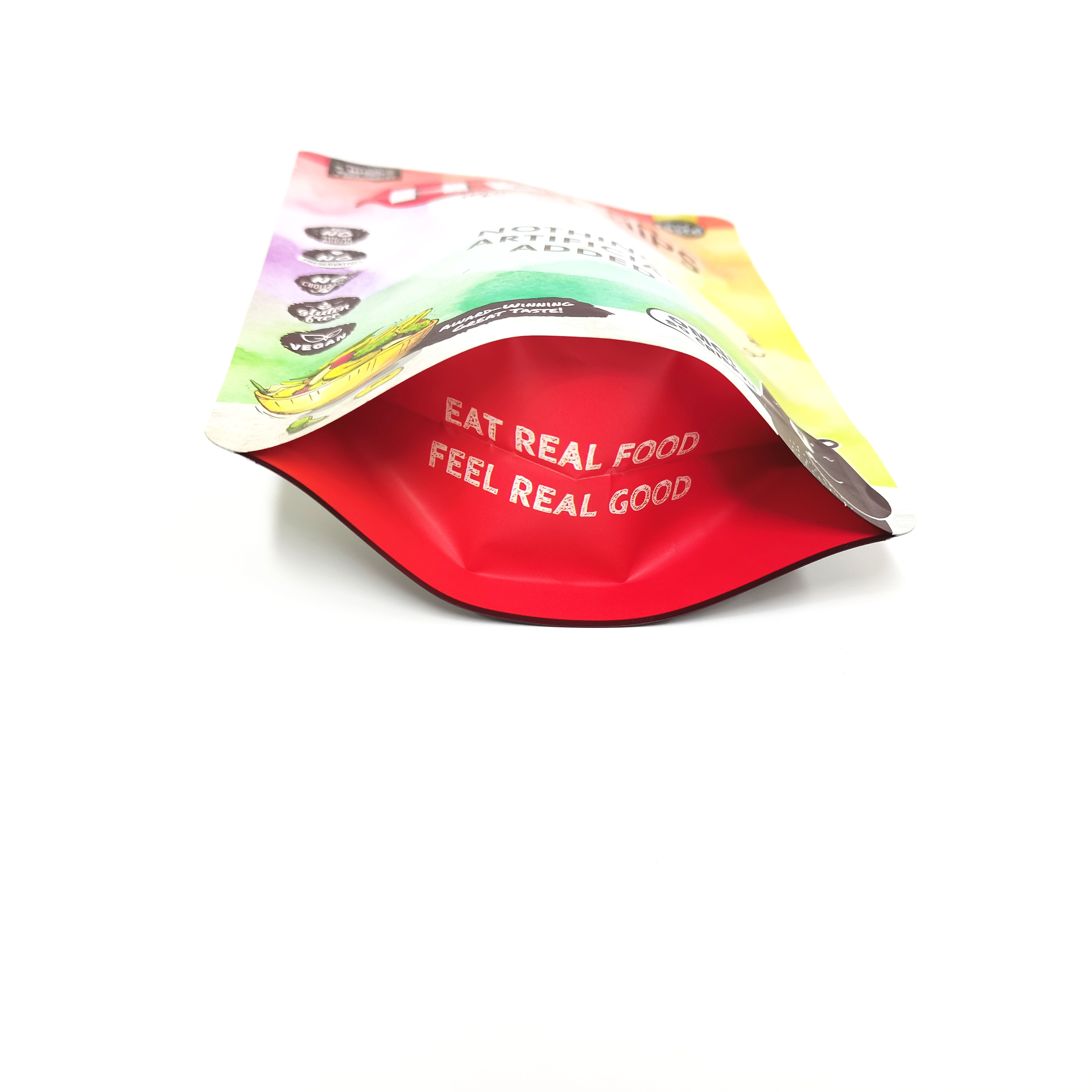 Matte finish foil lined barrier smell proof resealable stand up zipper food chips packing bag