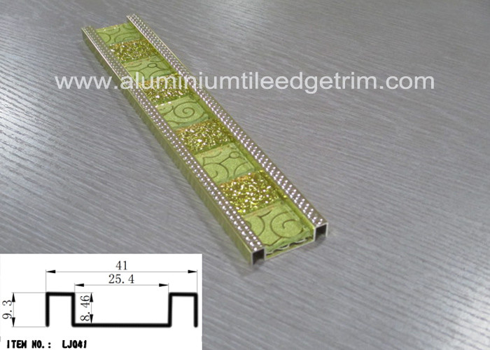 Aluminium Alloy Mosaic Border Tiles Sheets Brushed Surface Easy Installation