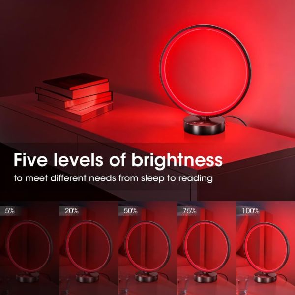 All-in-One Sleep Aid Lamp with 670nm Red Light Remote Control and Customizable Features