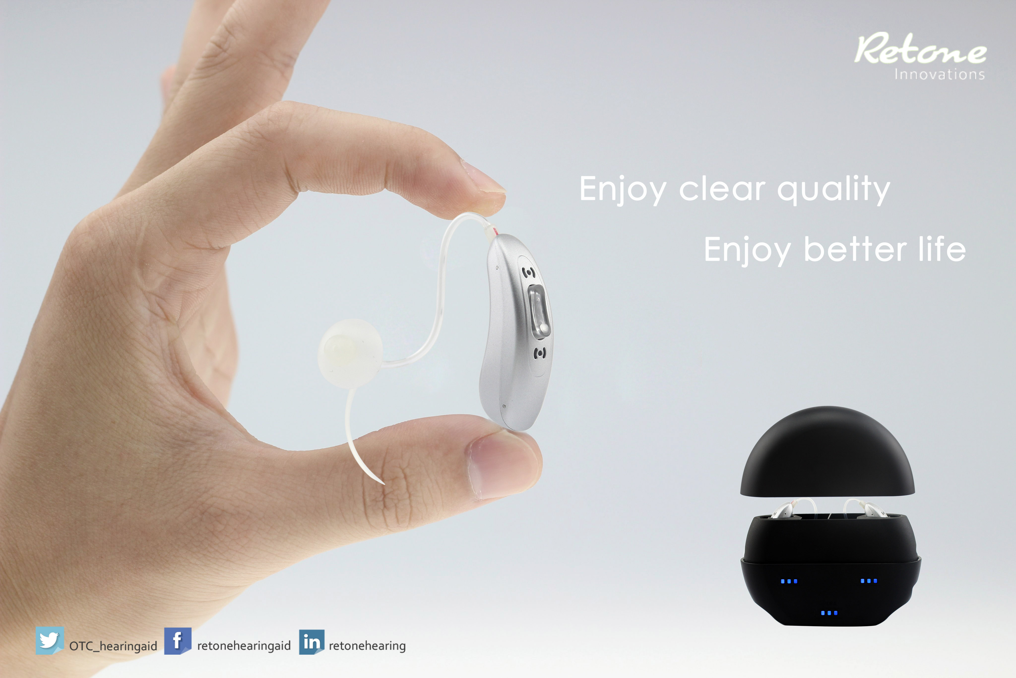 Black Grey Digital Hearing Aids OEM Sound Amplifier For Hearing Impaired