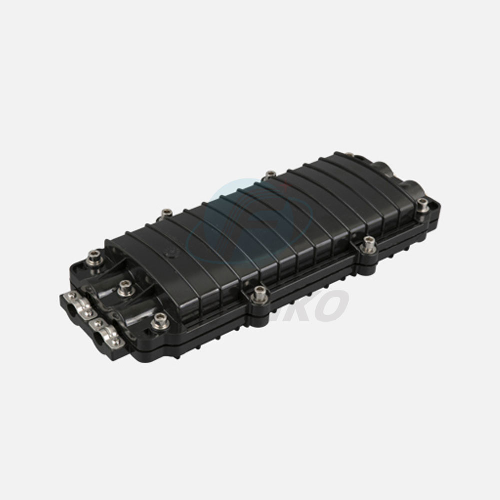 Hot selling FTTH 12/24/36/48Cores Horizontal 2 Inlet 2 Outlet Ports Fiber Optic Splice Closure