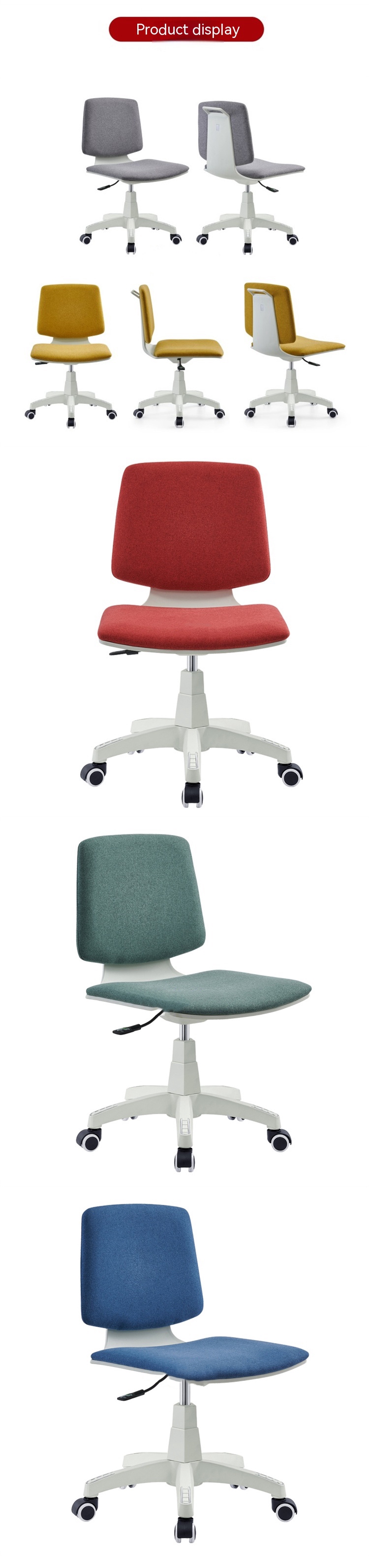 360 Degree Swivel Chair Height Adjustable Optional Colors Commercial Room Office Chair PC Chair