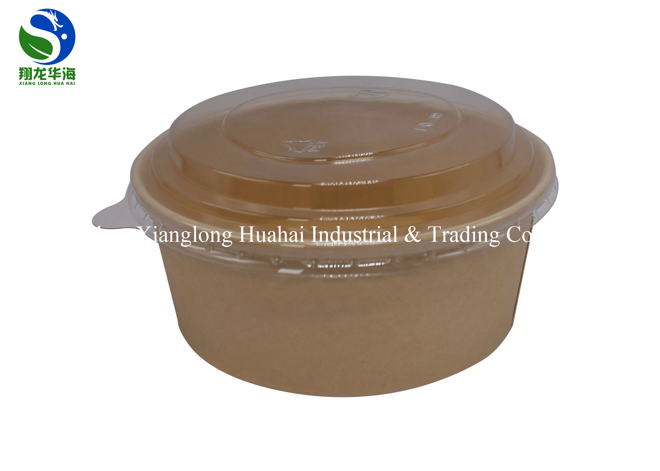 disposable take away kraft paper salad bowl with PET lid,kraft salad bowl
