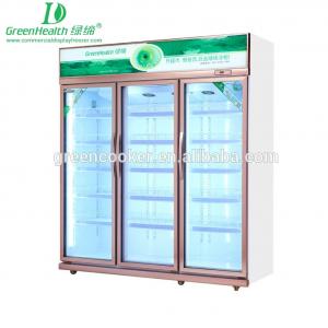 China Upright Supermarket Commercial Glass Door Refrigerator Visicooler Showcase For Juice on sale