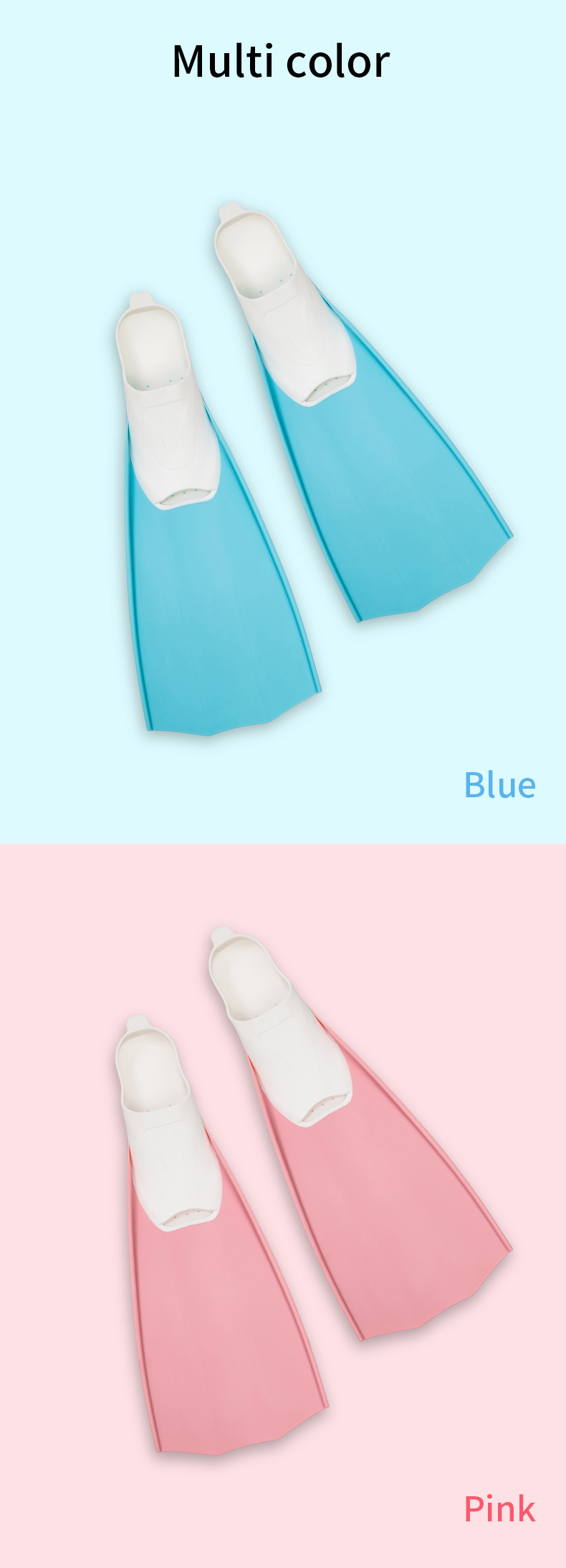 Antiskid Full Foot Women'S Freediving Fins For Scuba Swim Training