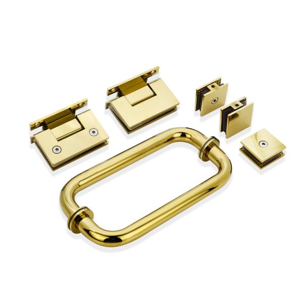 Brushed Nickel Finish Stainless Steel Shower Hinge and Glass Clamp Kit for Glass