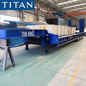China TITAN 3 4 Axle 60 80 100 Ton Lowbed Low Bed Trailer Truck Lowboy Trailer Semi Trailer for Sale W on sale