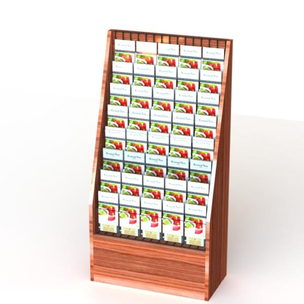 Quality 11 Tiered Literature Floor Stand MDF And Metal Display Rack For Brochures Holder for sale