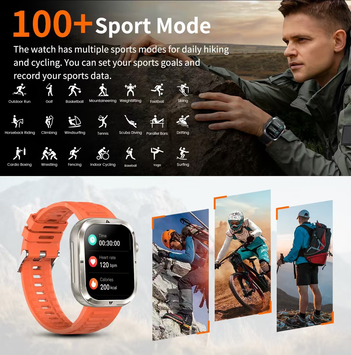 MK68 AMOLED Full Screen Men Smart Watch With BT Call Health Management 360mAh Battery